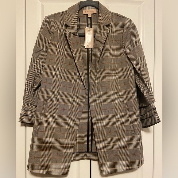 Philosophy Jackets & Blazers - NWT Philosophy Plaid Open Front Blazer Jacket | Brown Tan | S/P